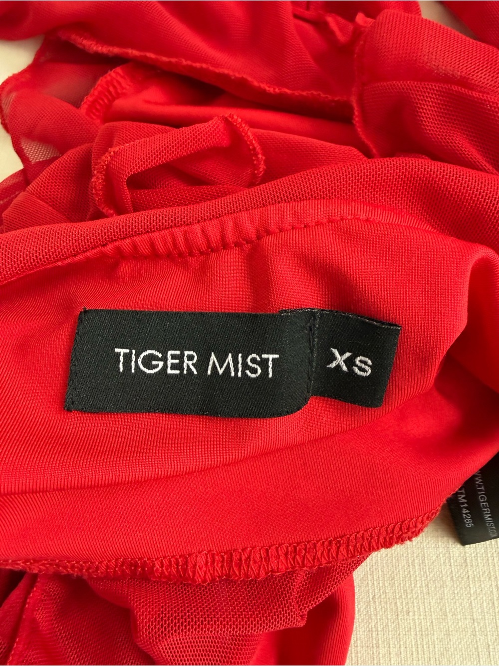 Tiger Mist Red Ruffle Top - Picture 3 of 3